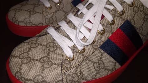 red bottoms on her yeah buy her gucci findi yeah|Gucci red canvas sneakers.